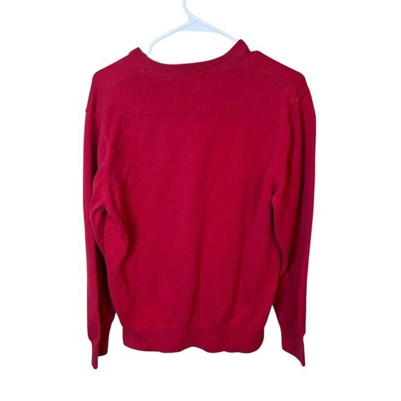 Izod Womens Medium Red V-Neck Long Sleeve Pullover Sweater - Picture 6 of 6